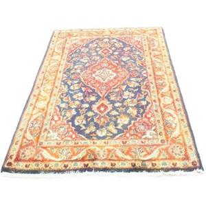 Morgenland Wollteppich Keshan Teppich handgeknüpft blau, rechteckig, 8 mm Höhe