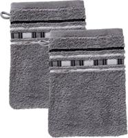 Erwin Müller Waschhandschuh  2er-Pack Frottier Achern grau/beige
