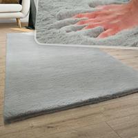 PACO HOME Teppich Wohnzimmer Kunstfell Plüsch Hochflor Shaggy Super Soft Waschbar In Grau