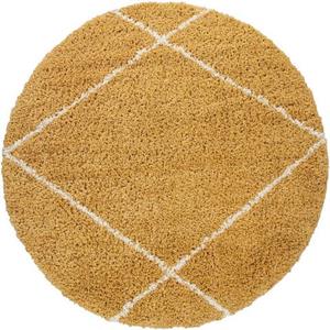 Paco Home Hochflor-Teppich "Kalmar 442", rund, Scandi Design, Rauten Muster, weich & kuschelig