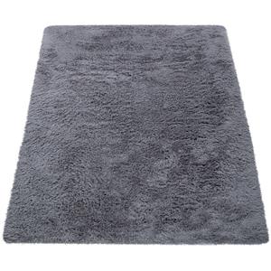 Paco Home Hoogpolig vloerkleed Silky 591 Unikleuren, bijzonder zacht en behaaglijk