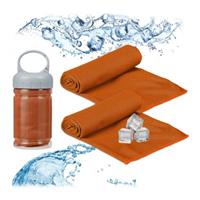 Relaxdays Kühlendes Handtuch im 2er Pack orange