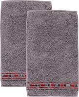 Erwin Müller Gästetuch  2er-Pack Frottier Achern grau/rot Gr. 30 x 50