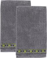Erwin Müller Gästetuch  2er-Pack Frottier Achern grau/grün Gr. 30 x 50