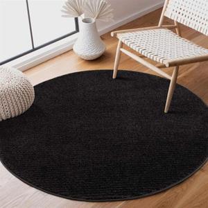 Carpet City Teppich Fancy, rund, 12 mm Höhe, Kurzflor, Einfarbig, 3D-Optik, Wohnzimmer