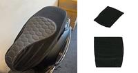 Zadelhoes Designo zwart zwart (sticksels) Alcantara Vespa GTS all Vespa GTS 125cc Vespa GTS 250cc Vespa GTS 300cc