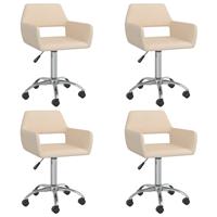 VidaXL Esszimmerstühle 4 Stk. Drehbar Creme Stoff 