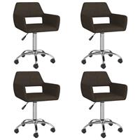 VidaXL Esszimmerstühle 4 Stk. Drehbar Dunkelbraun Stoff 
