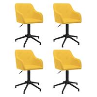 VidaXL Esszimmerstühle 4 Stk. Drehbar Gelb Stoff 