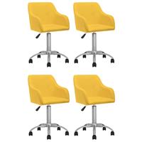 VidaXL Esszimmerstühle 4 Stk. Drehbar Gelb Stoff 