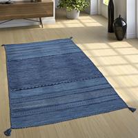 Paco Home Vloerkleed Kilim 217 met de hand geweven tweezijdig te gebruiken kleed, puur katoen, gestreept, woonkamer