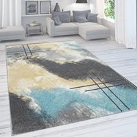 PACO HOME Designer-Teppich Für Wohnzimmer, Pastellfarben, Farbverläufe, Abstrakt In Gelb 60x100 cm
