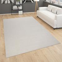 PACO HOME Teppich Für Wohnzimmer Einfarbig Kurzflor Schlicht Und Modern, In Creme 60x100 cm