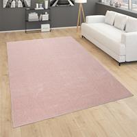 PACO HOME Teppich Für Wohnzimmer Einfarbig Kurzflor Schlicht Und Modern, In Rosa 60x100 cm