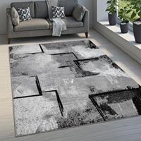 PACO HOME Teppich Wohnzimmer Kurzflor Vintage Modernes Abstraktes Muster Geometrisch Grau 120x170 cm