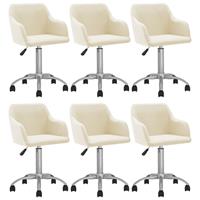 vidaXL Esszimmerstühle 6 Stk. Drehbar Creme Stoff 