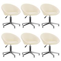 vidaXL Esszimmerstühle 6 Stk. Drehbar Creme Stoff 