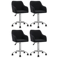 vidaXL Esszimmerstühle 4 Stk. Drehbar Schwarz Stoff 