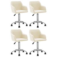 vidaXL Esszimmerstühle 4 Stk. Drehbar Creme Stoff 