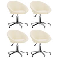 vidaXL Esszimmerstühle 4 Stk. Drehbar Creme Stoff 