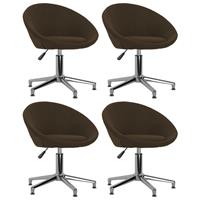 vidaXL Esszimmerstühle 4 Stk. Drehbar Dunkelbraun Stoff 