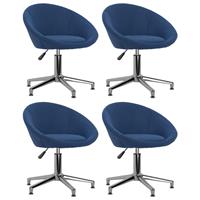 vidaXL Esszimmerstühle 4 Stk. Drehbar Blau Stoff 
