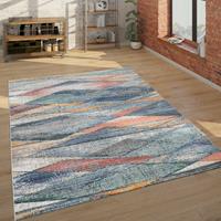 PACO HOME Teppich Wohnzimmer Kurzflor Bunt Mit Geometrischem Muster, In Blau Rot Grün 60x100 cm