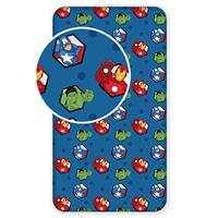 Marvel Avengers Hoeslaken - Eenpersoons - 90 X 200 Cm - Blauw