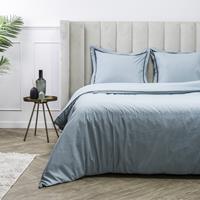 Luna Bedding Uni Piping - Groen 1-persoons (140 x 220 cm + 1 kussensloop) Dekbedovertrek