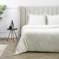 Luna Bedding Uni Piping Kleur: Off White , 1-persoons (140 x 220 cm + 1 kussensloop) Dekbedovertrek