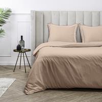 Luna Bedding Uni Piping - Terra 1-persoons (140 x 220 cm + 1 kussensloop) Dekbedovertrek