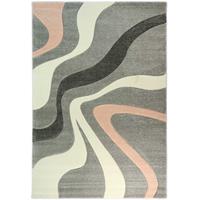 Merinos Golfjes Desing vloerkleed Grijs/Roze - 80 x 150 cm
