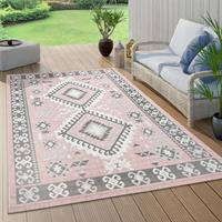 PACO HOME In- & Outdoor-Teppich Für Balkon Und Terrasse, Mit Orient-Muster, In Rosa 80x150 cm