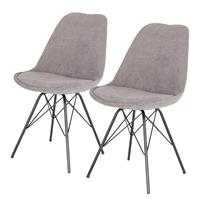byLIVING Esszimmerstuhl »Rica« (Set, 2 Stück), Sitzschale mit Samt- oder Cordbezug, Metallbeine schwarz