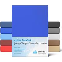 etérea Jersey Topper Spannbettlaken Spannbetttuch, 90x200 - 100x200 cm Blau