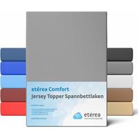 etérea Jersey Topper Spannbettlaken Spannbetttuch, 90x200 - 100x200 cm Grau