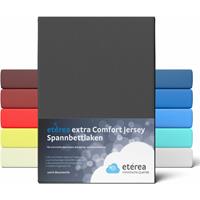 etérea Premium Jersey Spannbettlaken Schwarz, 140x200 - 160x200 cm