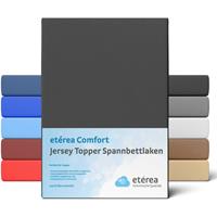 etérea Jersey Topper Spannbettlaken Spannbetttuch, 140x200 - 160x200 cm Schwarz