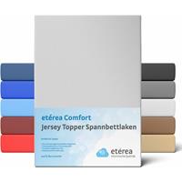 etérea Jersey Topper Spannbettlaken Spannbetttuch, 140x200 - 160x200 cm Silber