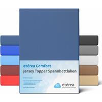 etérea Jersey Topper Spannbettlaken Spannbetttuch, 140x200 - 160x200 cm Marineblau