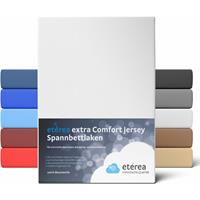etérea Premium Jersey Spannbettlaken Weiss, 180x200 - 200x200 cm