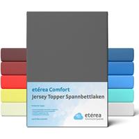etérea Jersey Topper Spannbettlaken Spannbetttuch, 200x200 - 200x220 cm Anthrazit