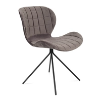 Zuiver OMG Velvet Eetkamerstoelen Grijs - Set van 2