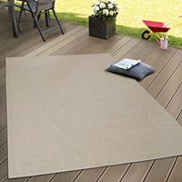 PACO HOME In- & Outdoor Flachgewebe Teppich Terrassen Teppiche Natürlicher Look In Beige 60x100 cm