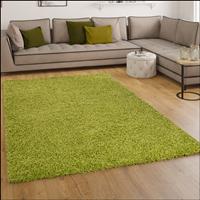 PACO HOME Shaggy Hochflor Langflor Teppich Sky Einfarbig in Grün 70x250 cm