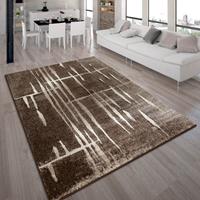 PACO HOME Designer Teppich Modern Trendiger Kurzflor Braun Beige Creme Meliert 60x100 cm