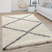 Paco Home Hochflor-Teppich "Kalmar 442", rechteckig, 40 mm Höhe, Scandi Design, Rauten Muster, weich & kuschelig