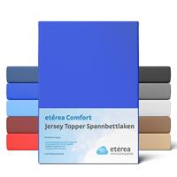 etérea Jersey Topper Spannbettlaken Spannbetttuch, 200x200 - 200x220 cm Blau