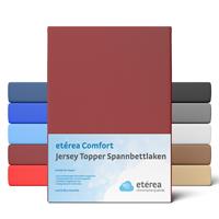 etérea Jersey Topper Spannbettlaken Spannbetttuch, 200x200 - 200x220 cm Kirsche