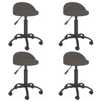 vidaXL Eetkamerstoelen draaibaar 4 st fluweel donkergrijs